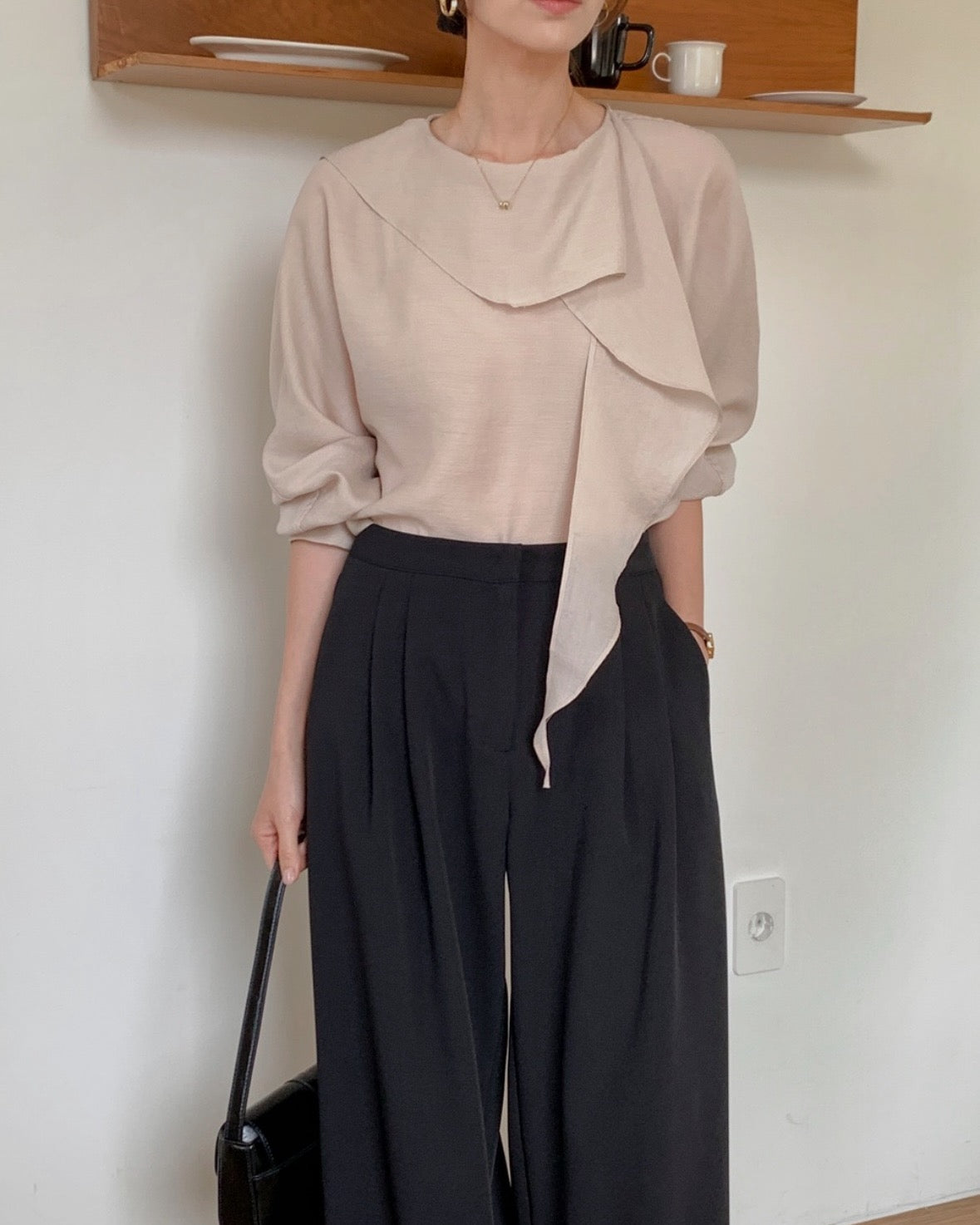 Draped Tie Blouse