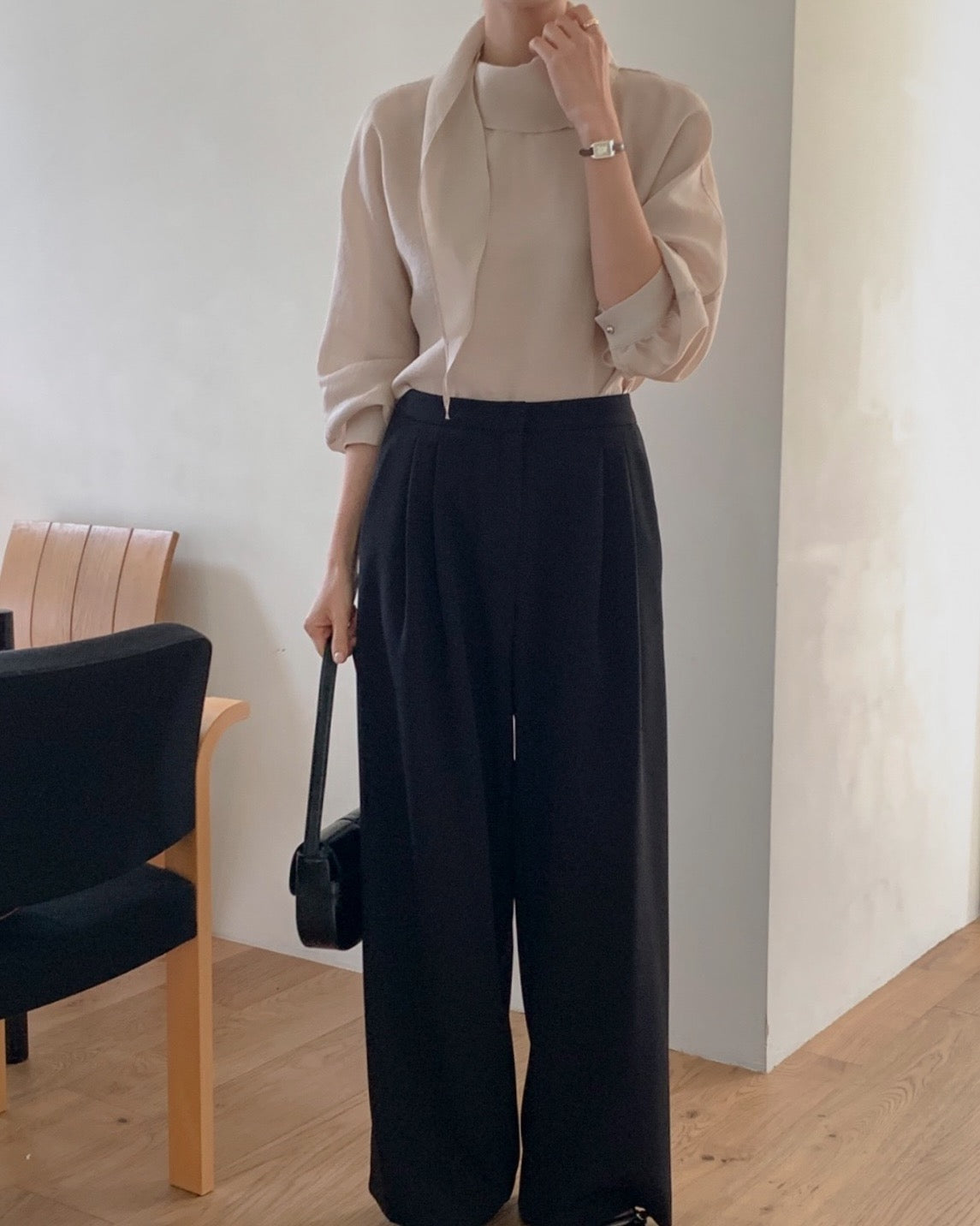 Draped Tie Blouse