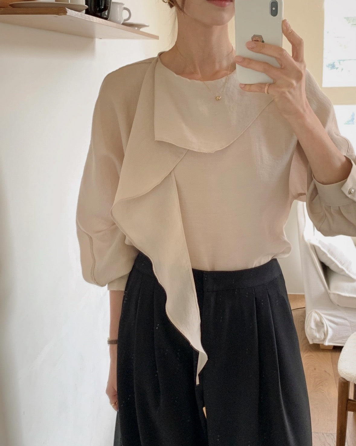 Draped Tie Blouse