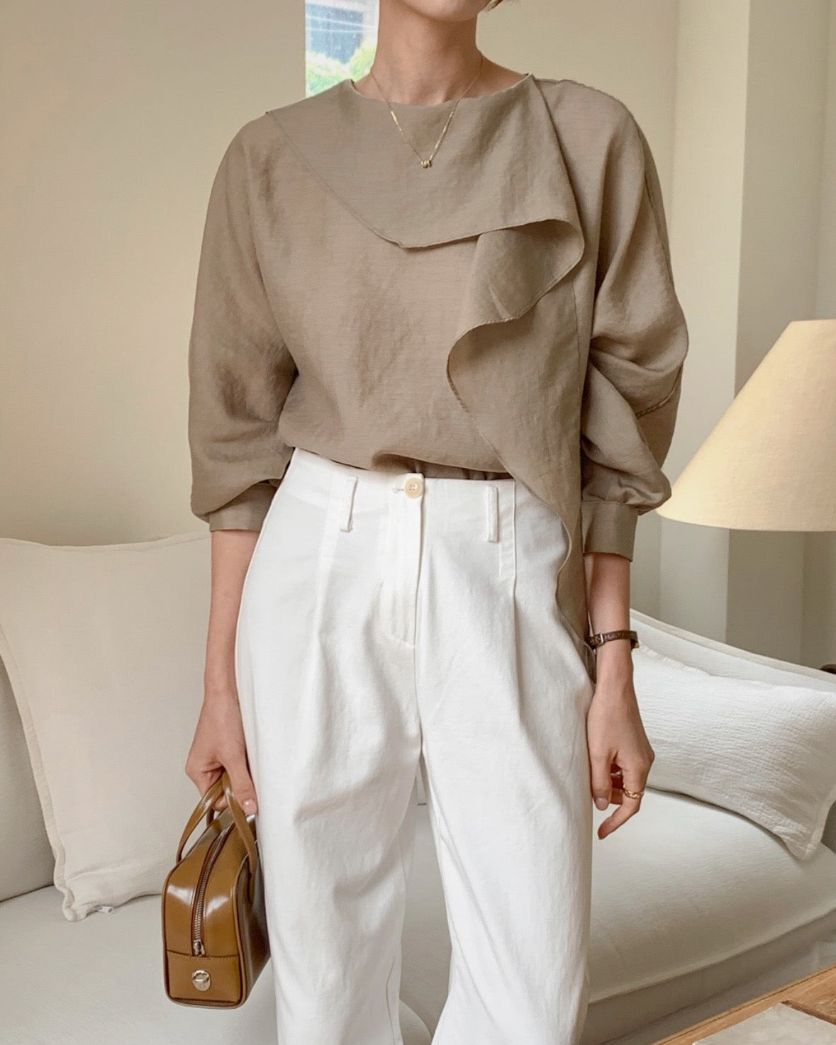 Draped Tie Blouse