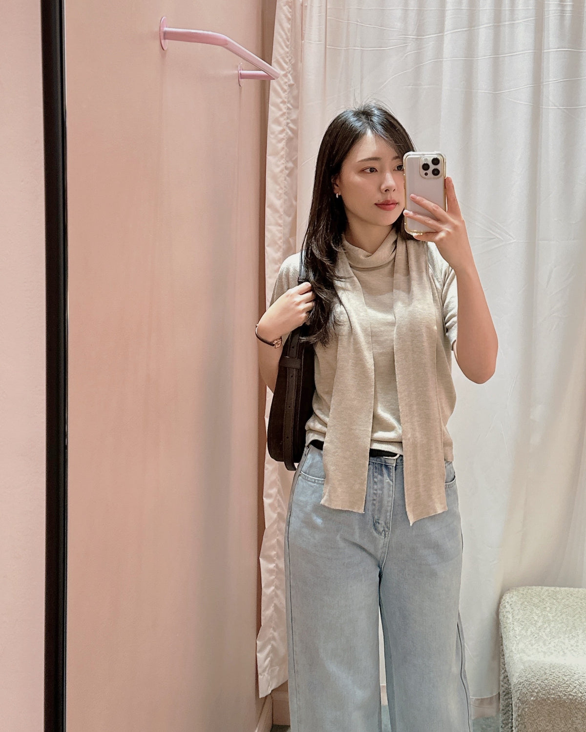 Scarf Mock Neck Knit