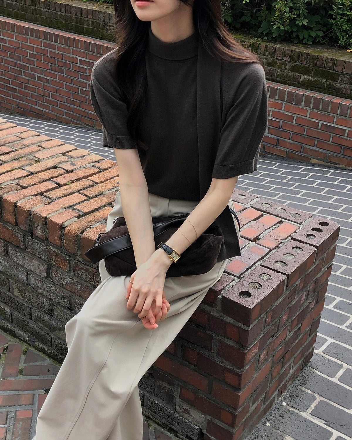 Scarf Mock Neck Knit