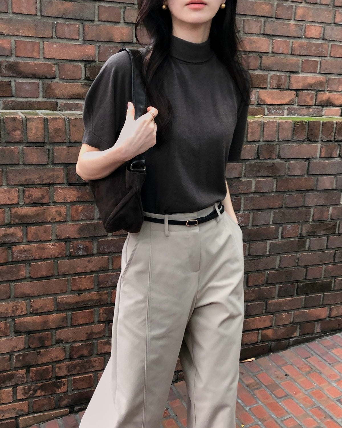 Scarf Mock Neck Knit