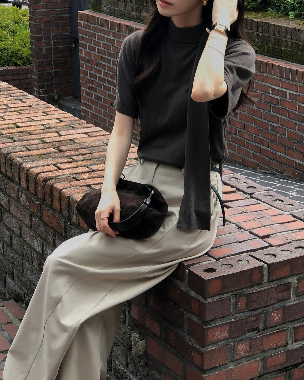 Scarf Mock Neck Knit