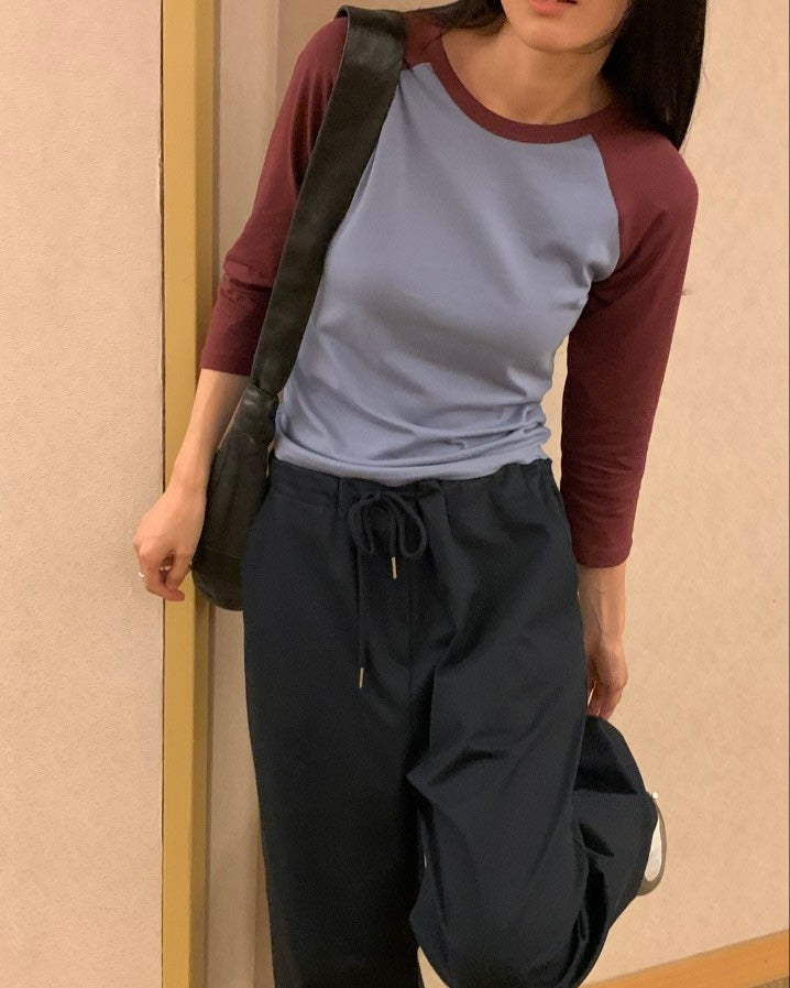 Contrast Sleeve Raglan Tee
