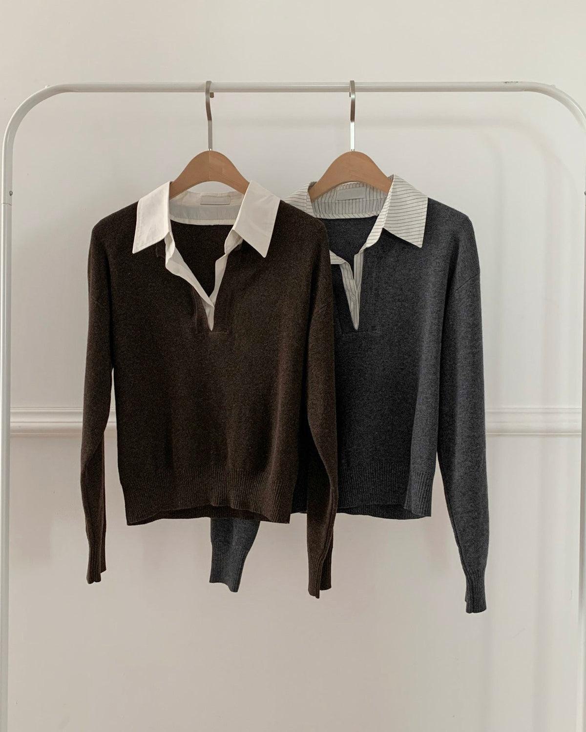 Shirt Collar Wool Knit