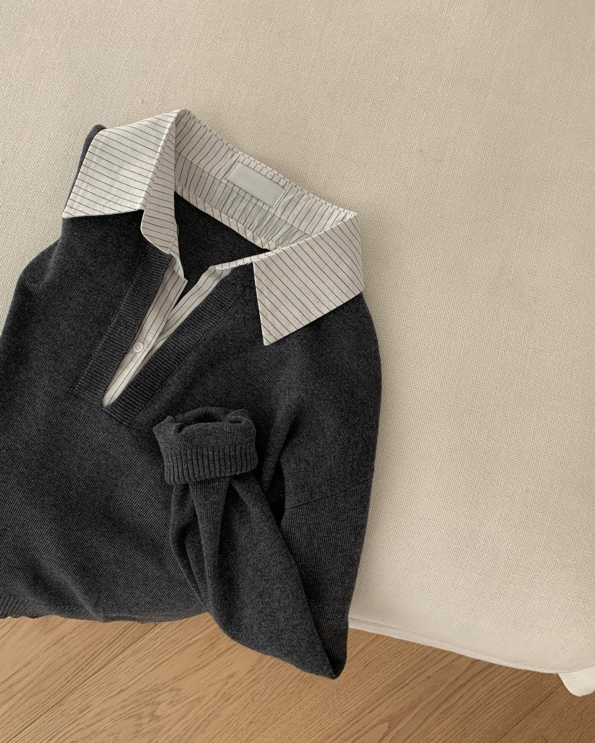Shirt Collar Wool Knit