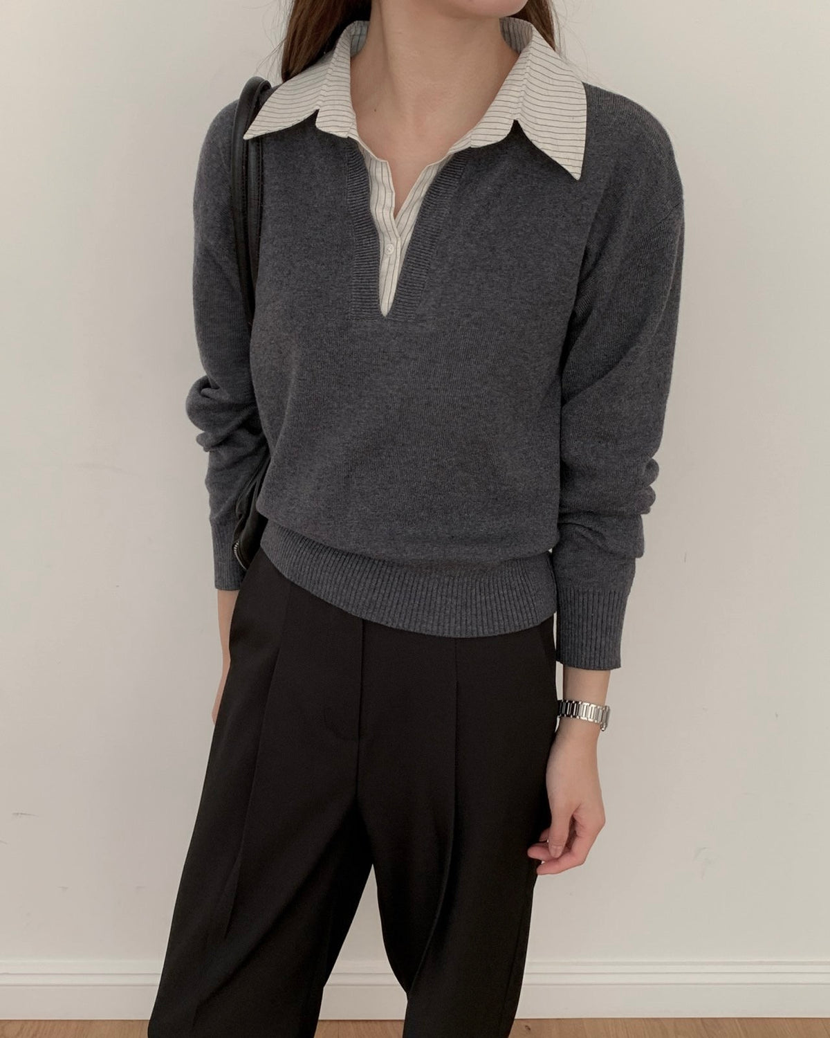 Shirt Collar Wool Knit