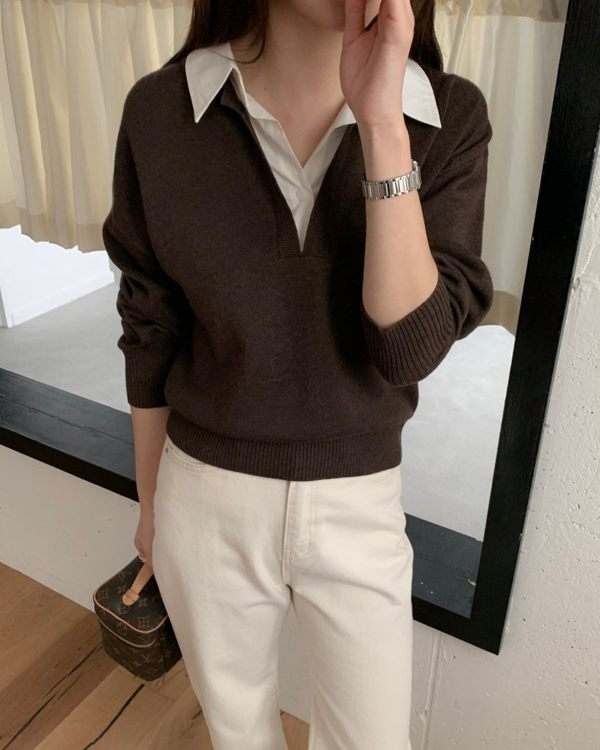Shirt Collar Wool Knit