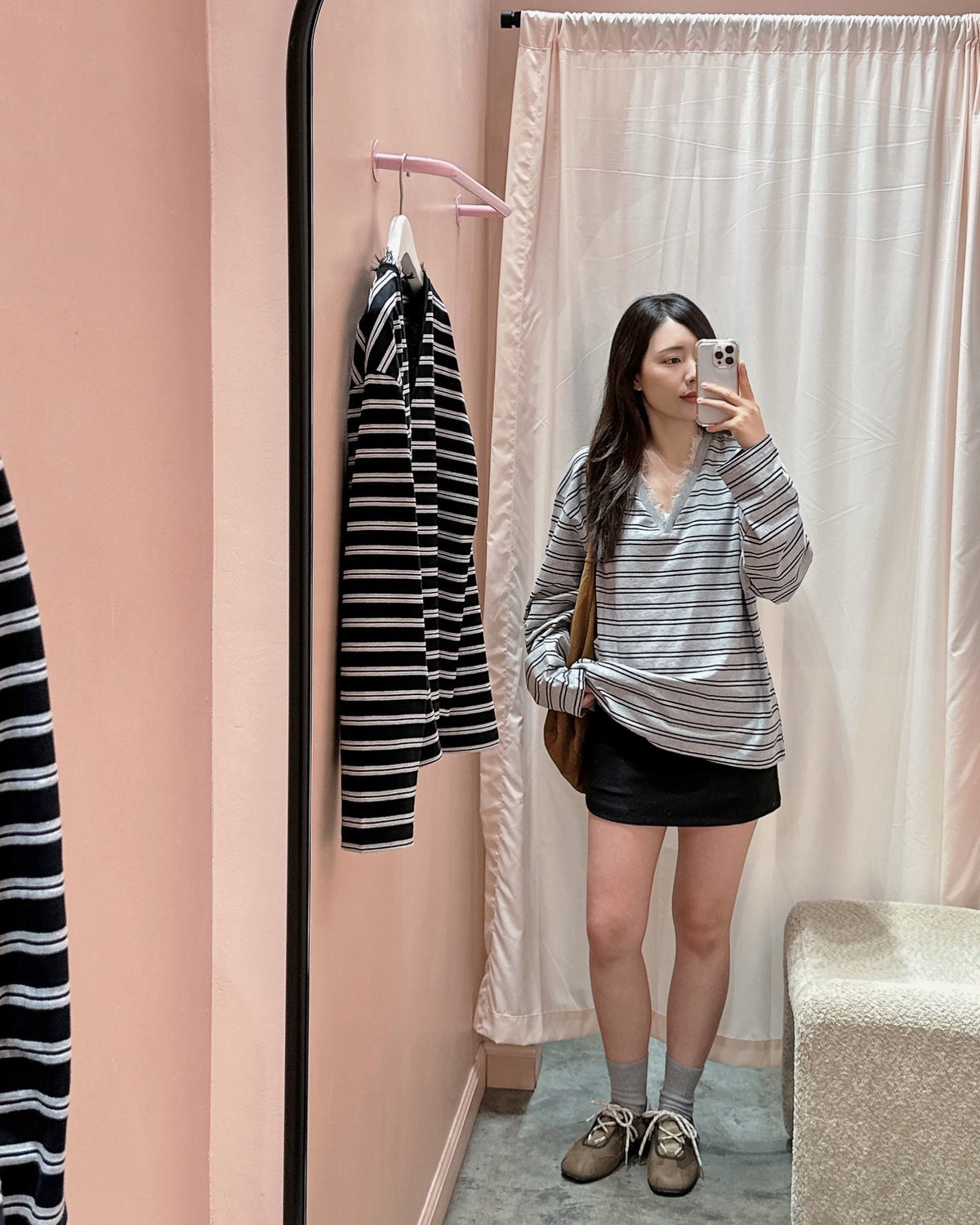 Lace Trim Stripe Top