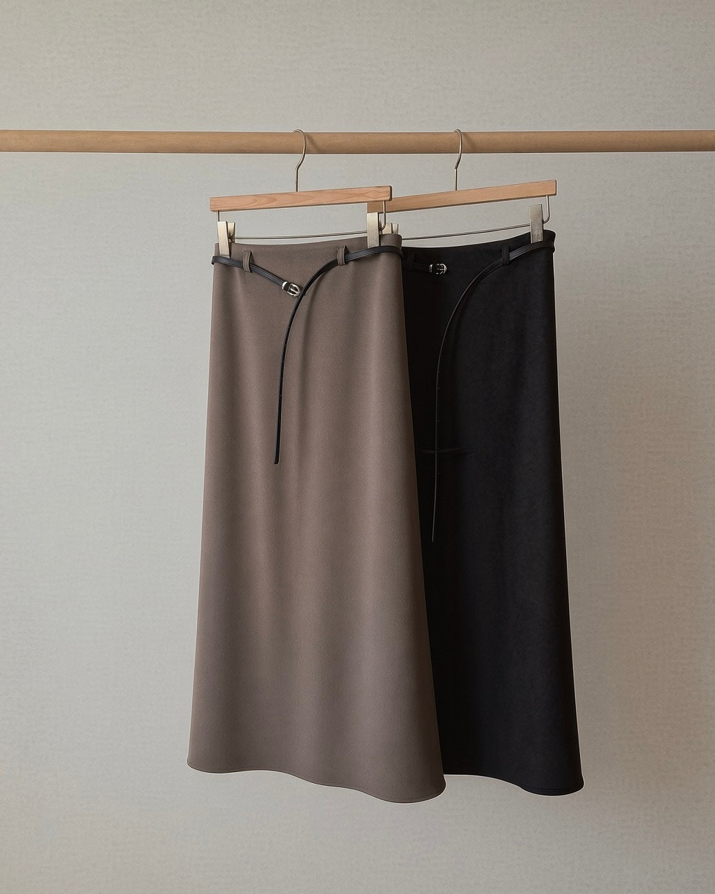 Belted A-Line Maxi Skirt