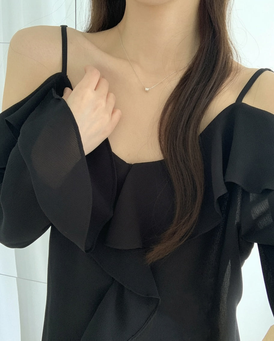 Ruffle Cold Shoulder Blouse