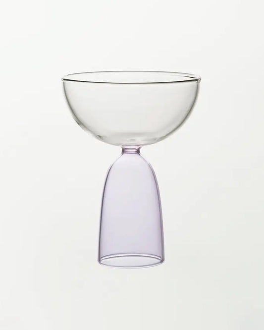 Mamo Coupe Glass - Clear + Lavender