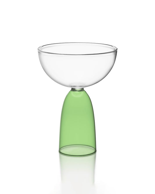 Mamo Coupe Glass - Clear + Green