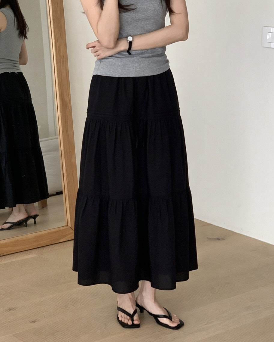 Tiered Cotton Skirt