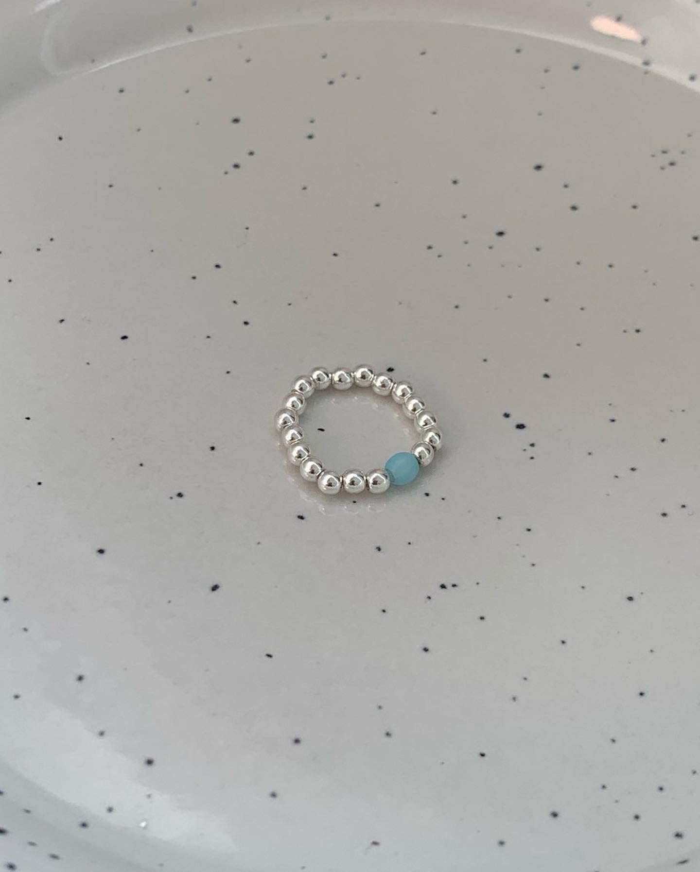 Hematite Czech Beads Ring