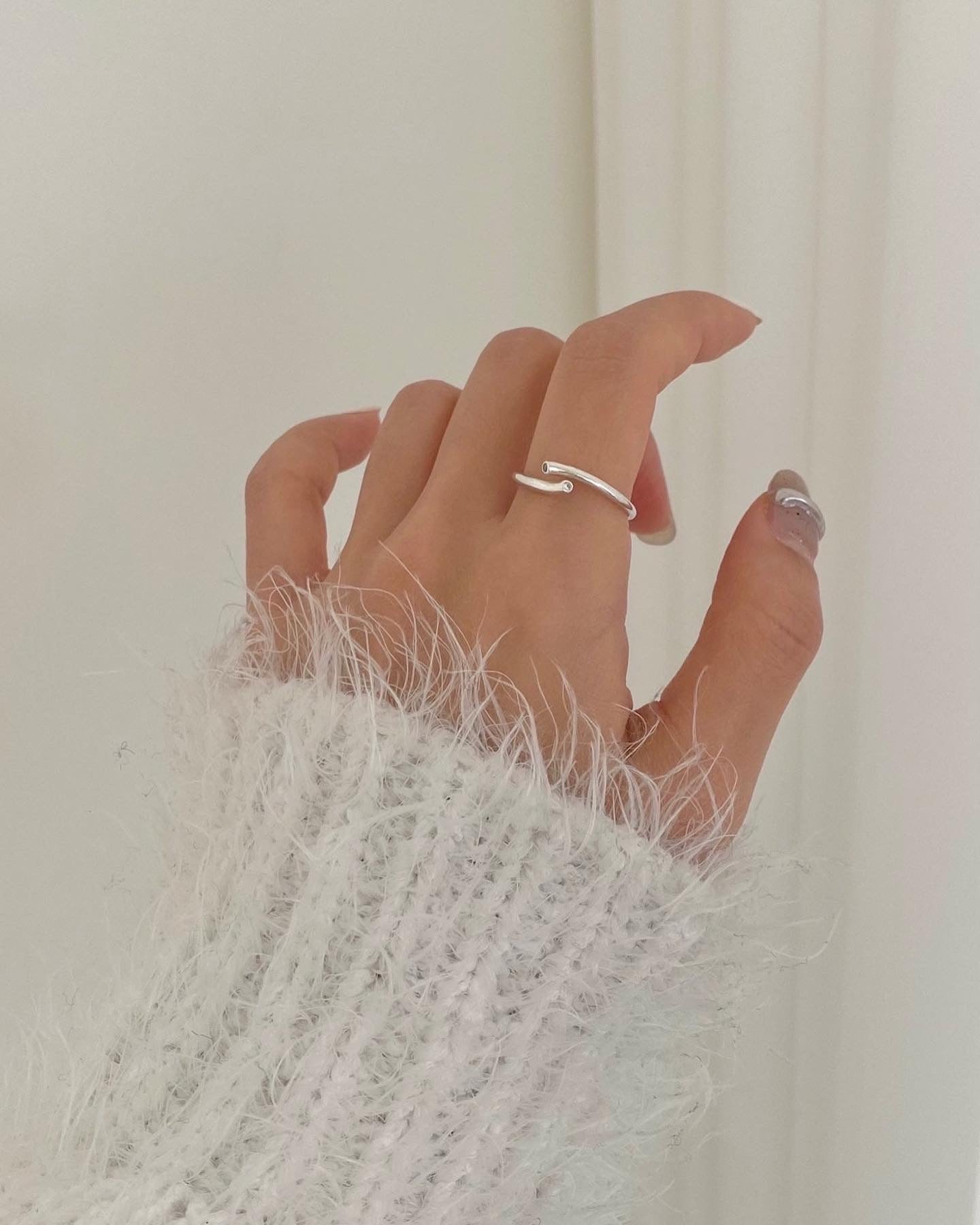925 Silver Open Cubic Ring