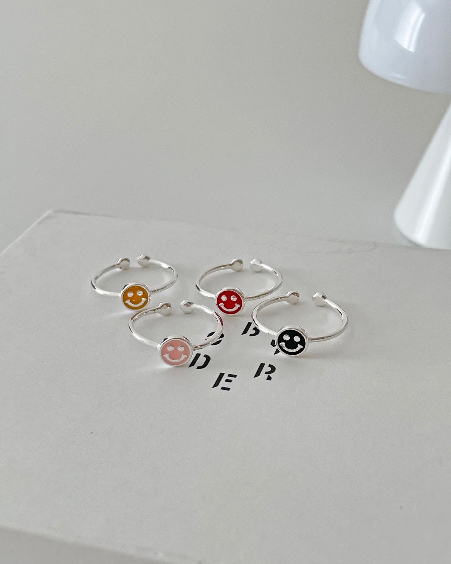 925 Colored Silver Smile Ring