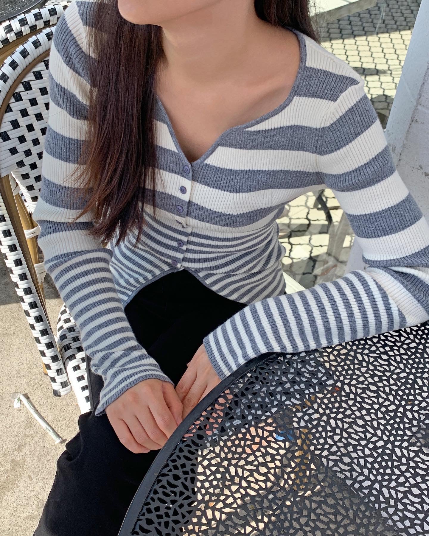 Striped Rib Cardigan