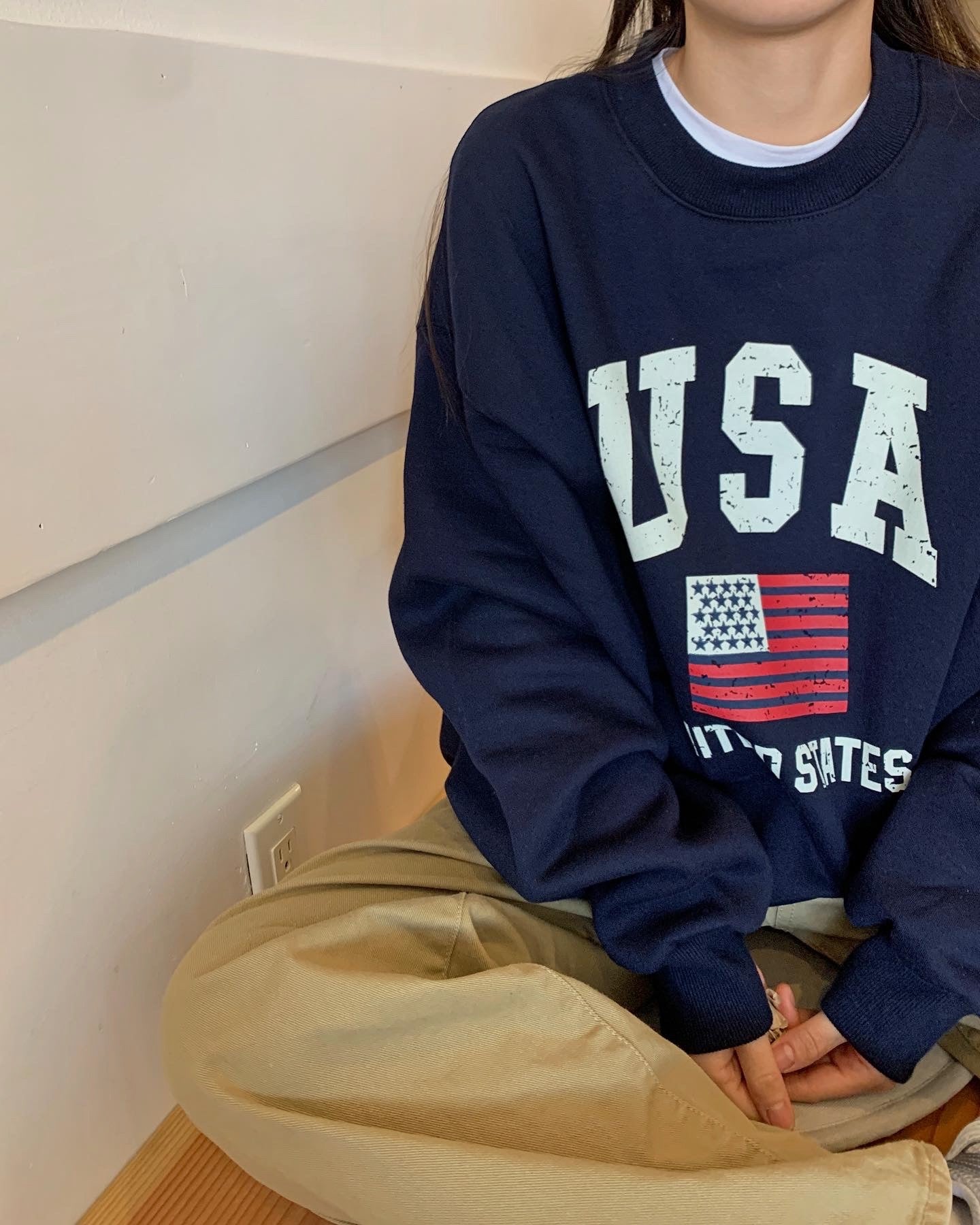 Fleece Lined USA Sweatshirt