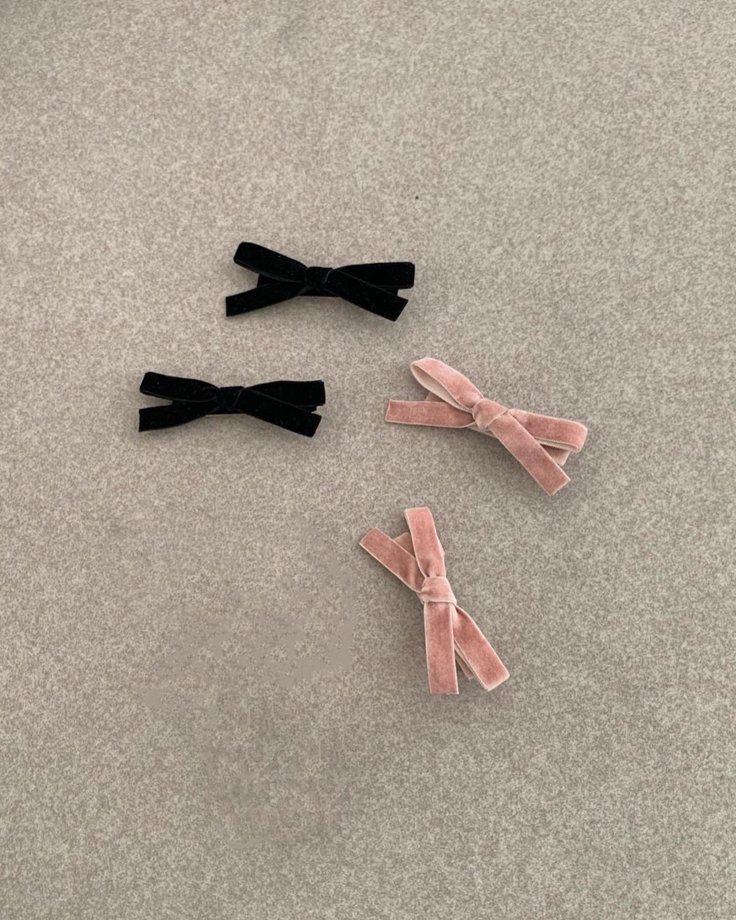 Velvet Ribbon Hair Pin Set of 2