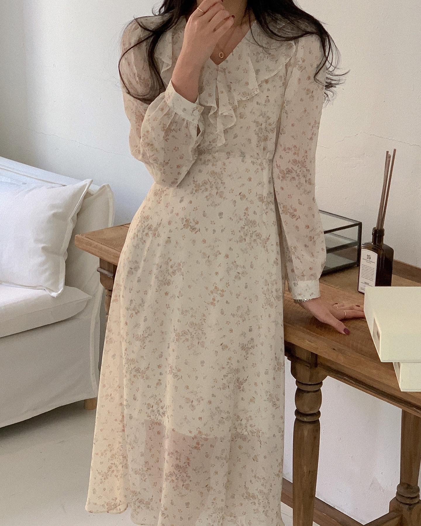 Ruffled Floral Dress