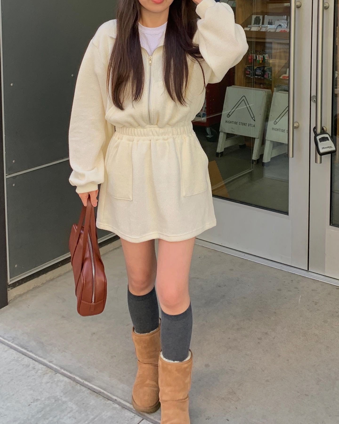 Zip Up Knit Dress