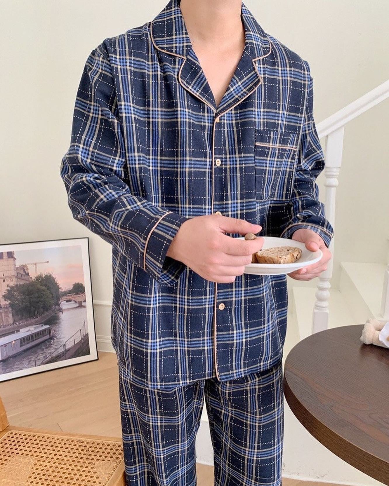 Plaid Couple Pajama Set