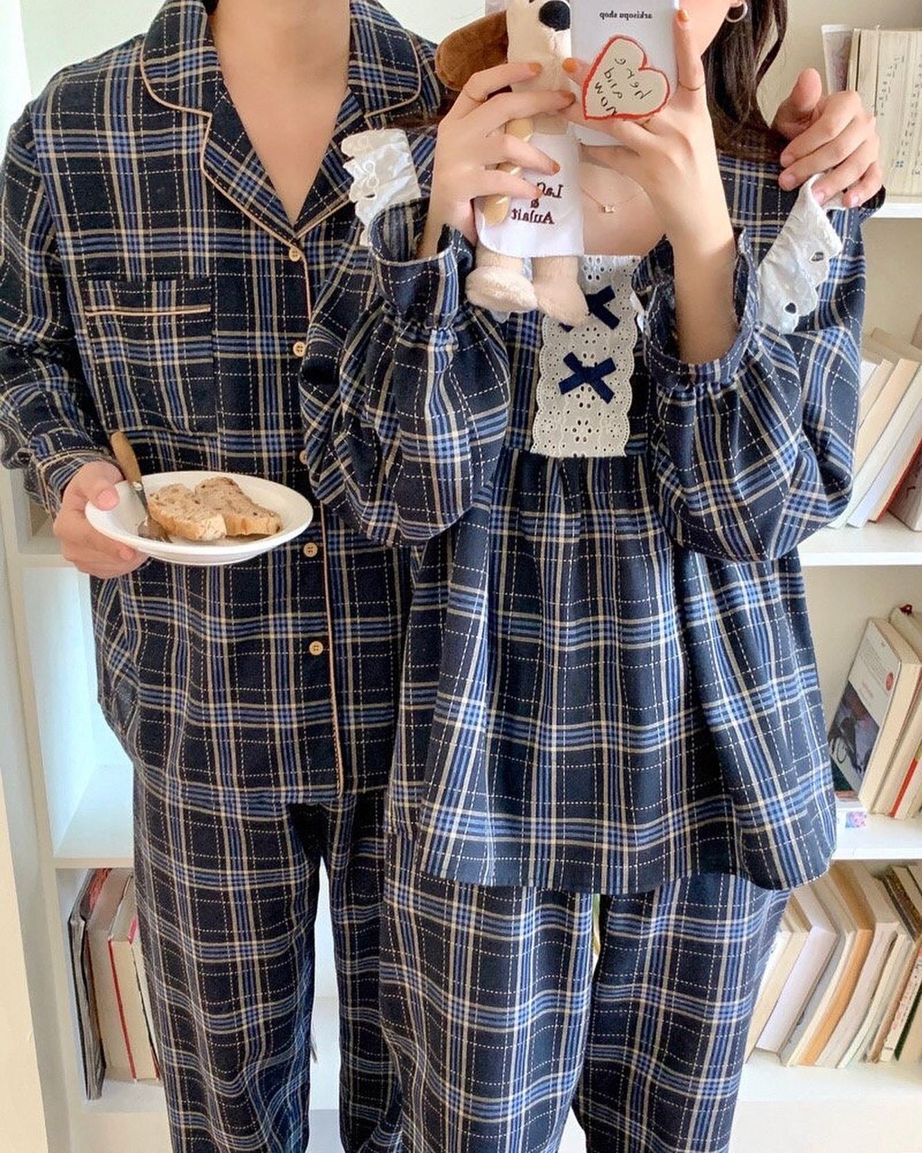 Pajama set couple hot sale