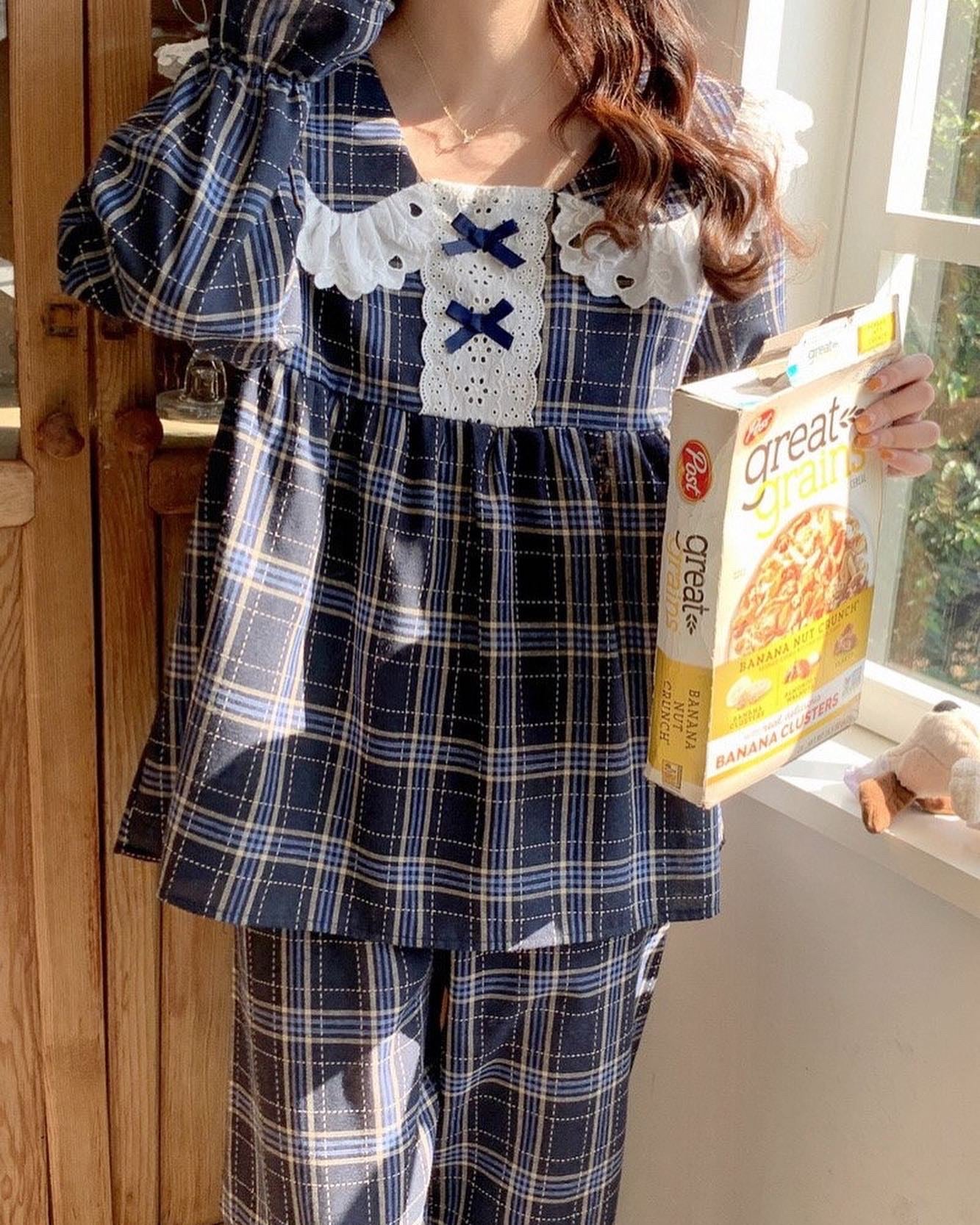 Plaid Couple Pajama Set