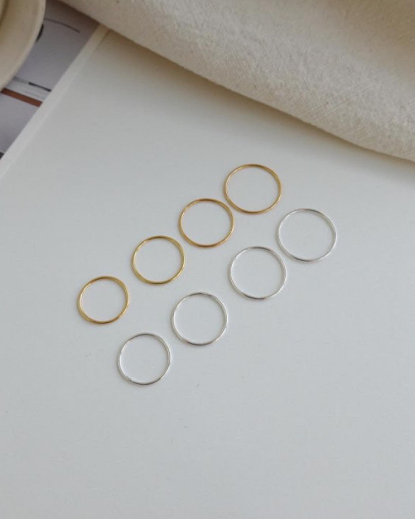 Silver 925 Thin Ring Set