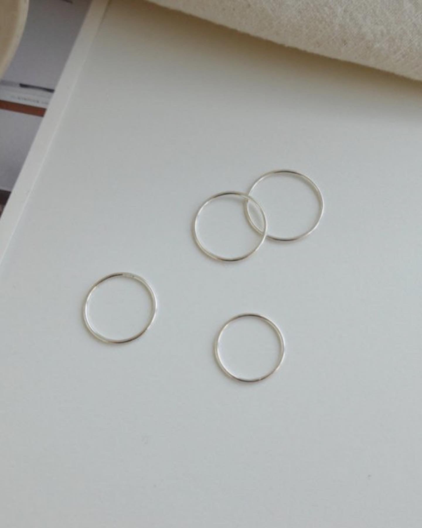 Silver 925 Thin Ring Set