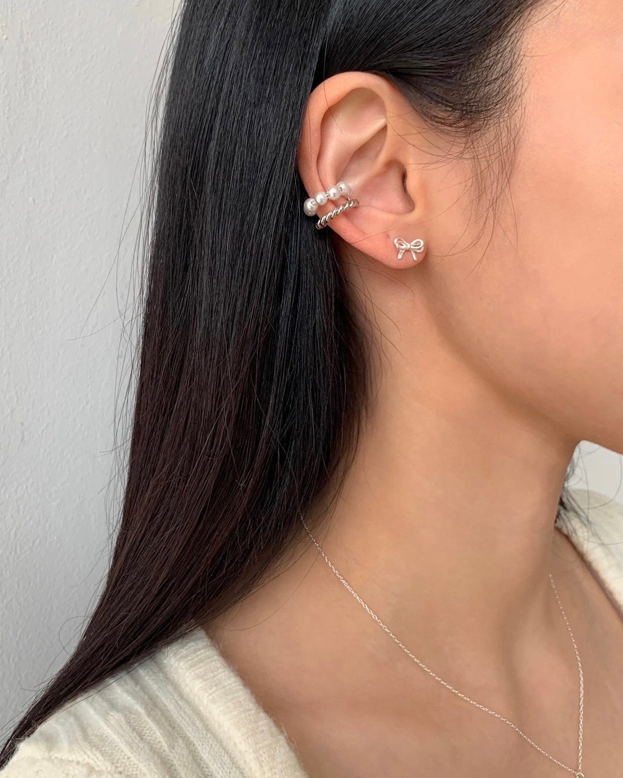 925 Silver Ribbon Earring