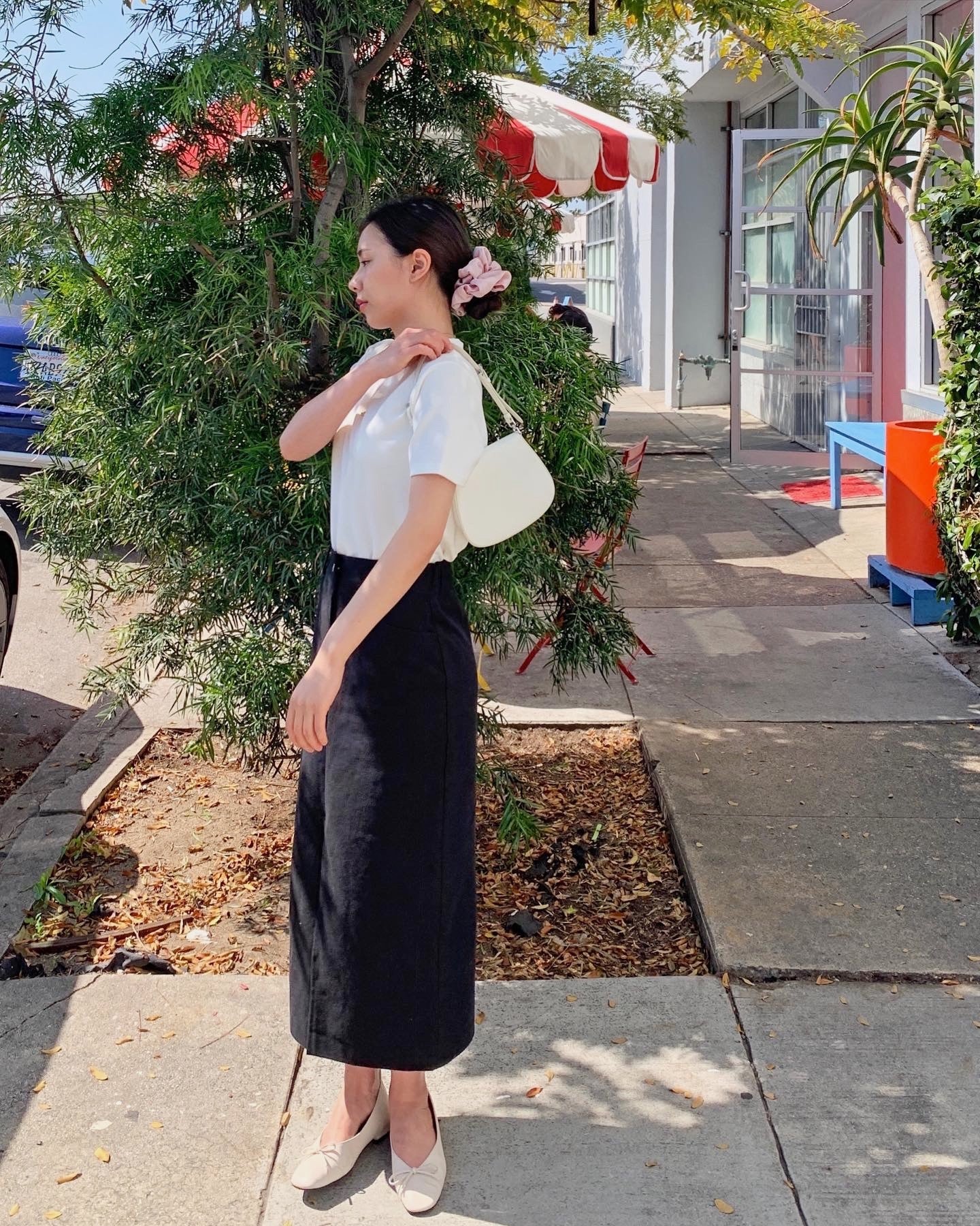 Slit Cotton Skirt