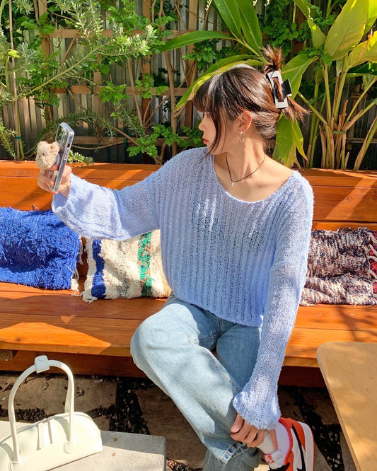 Boat Neck Knit Top