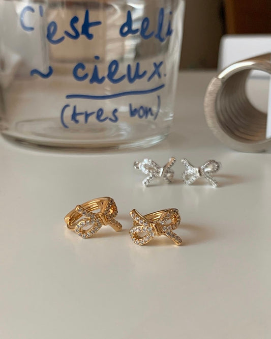 Nickle Free Cubic Bow Earring
