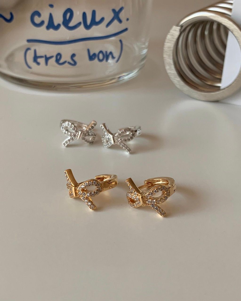 Nickle Free Cubic Ribbon Earring